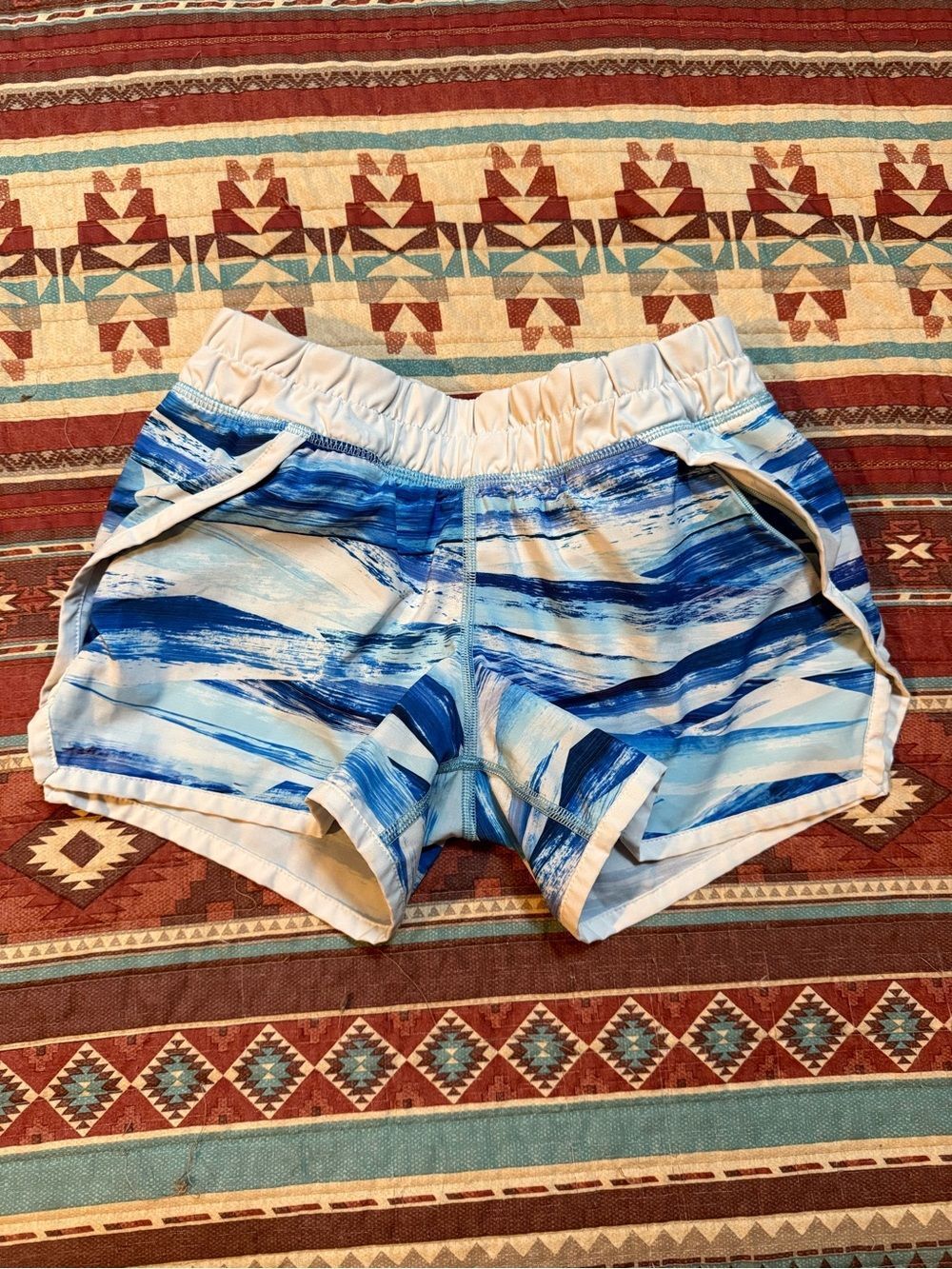Ivivva Blue & White Striped Athletic Shorts size 10